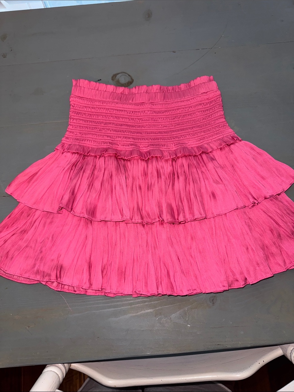 Women’s Hot Pink Tiered Smocked Skater Skirt